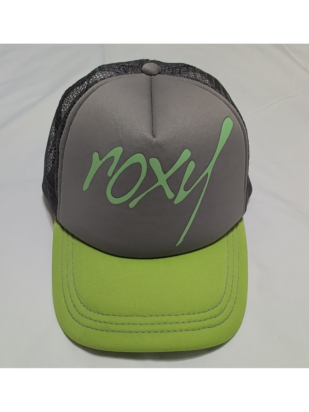 Roxy Women’s Trucker Hat Green/Gray/Black Mesh Back Adjustable Logo One Size